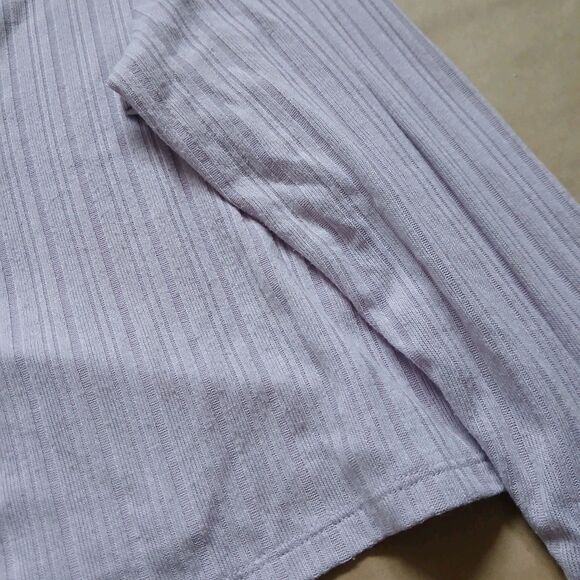 H&M Button Up Long Sleeve Cardigan Size XXL Lavender Ribbed Classic 90s Preppy - Picture 4 of 7